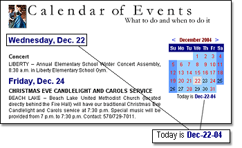 Calendar Display