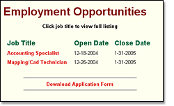 Employment Opportunities