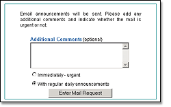 E-mail announcement
